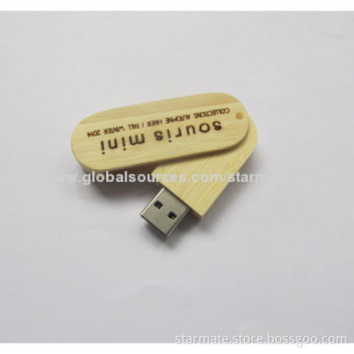 Swivel Wooden USB Flash Drive